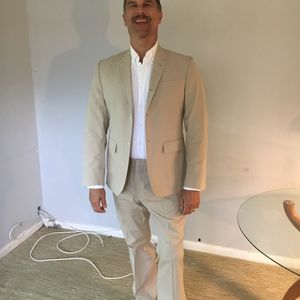 Club Monaco, Light Tan Summer Suit, Men's Size 42R